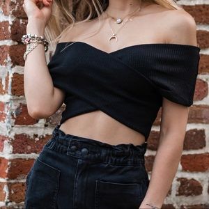 Black crop top. Never wear before